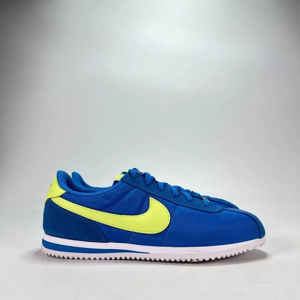Nike Cortez BG Photo Blue Light Lemon Twist Sneakers IB7748-406 Youth Size 7Y